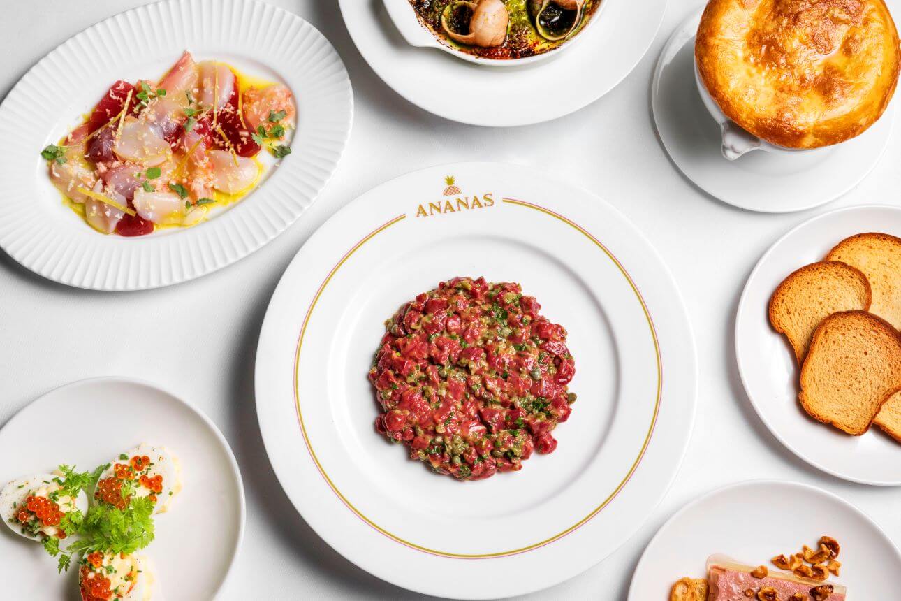 Beef tartare and classic starters at Ananas